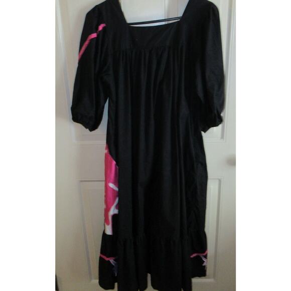 Vtg RAMONA RULL Cotton Giraffes Animals Mirrored Boho Dress Caftan Muumuu Small - Picture 7 of 8